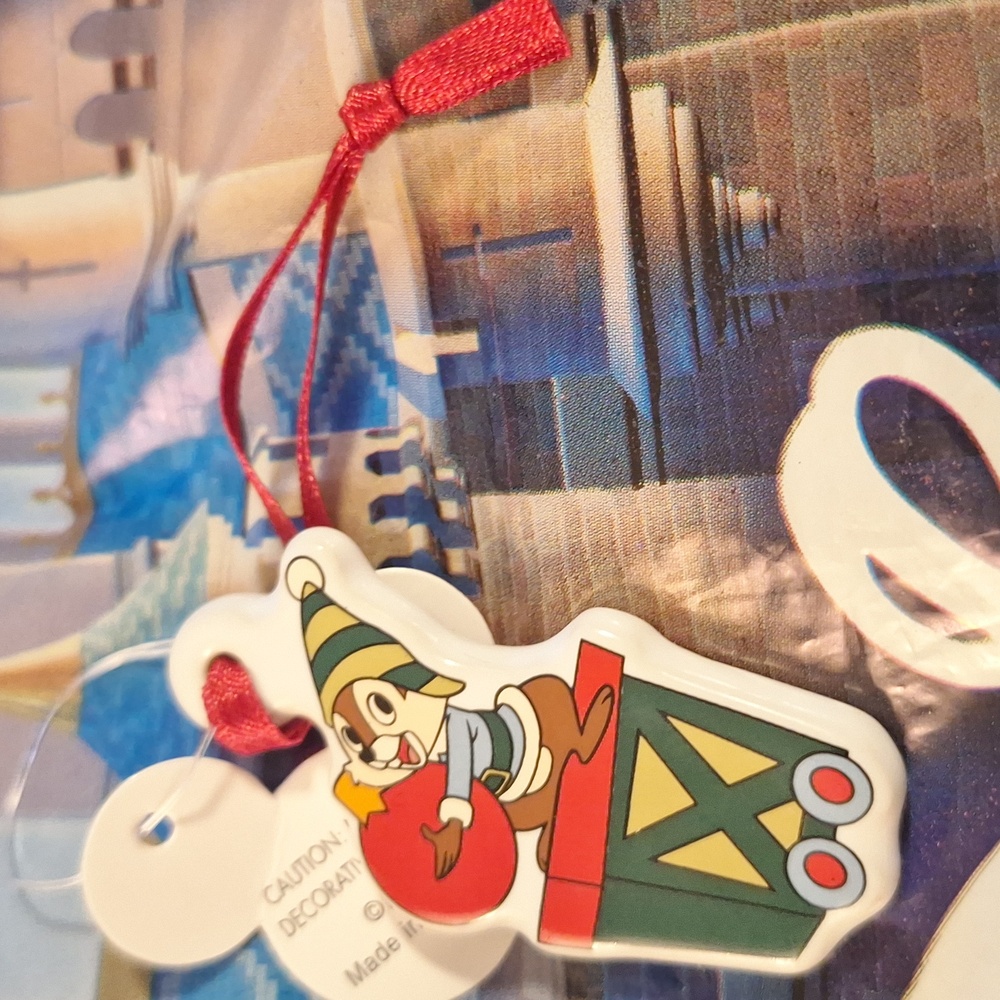 Chip Chipmunks Train Ceramic Christmas Ornament